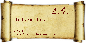 Lindtner Imre névjegykártya